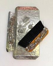 Vintage Pewter Crumb Tray & Brush Set - HandWrought Creations by Rodney Kent picture