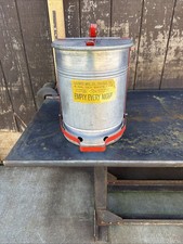 Vintage Justrite Industrial Metal Waste Can With Fully Functional Foot-Operation picture