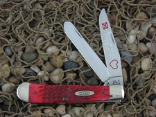 Case Cutlery 1991 Heart of Dixie Dark Red Bone Trapper with TruSharp steel 6254 picture