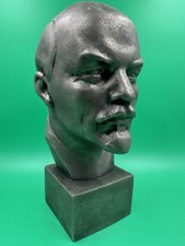Vladimir Lenin Soviet Communism Bust Vintage Metal Statue Table Figurine USSR picture
