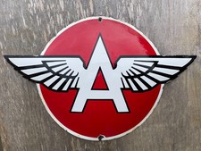FLYING A porcelain sign vintage advertising gas oil garage 29