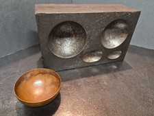 SWAGE BLOCK  - two sided:  bowls, cone and spoons blacksmith anvil picture
