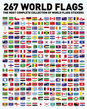 Flags of the World Stickers - Premium Country and 9x6, Multicolored picture