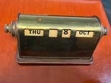 PARK SHERMAN Mid-Century Vintage Brass Rolling Day Date Desk Top Calendar WORKS picture
