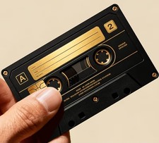 Retro Gold Black Cassette Credit Card/Debit Cover Skin Sticker picture