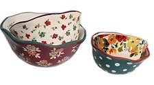 Pioneer Woman ~ Set of Four (4) Measuring Cups ~ Harvest Pattern ~ Stoneware picture