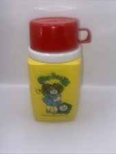 VINTAGE 1983 CABBAGE PATCH KIDS PLASTIC YELLOW & RED THERMOS-RARE-HTF-80'S picture