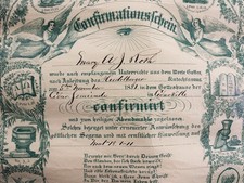 1881 antique GERMAN CONFIRMATION FRAKTUR cedarville pa MARY J ROTH certificate picture