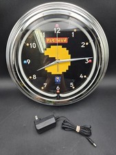 Pac-Man Wall Clock Texas Lottery Promotion Light Up Neon Style Video Game Clock picture