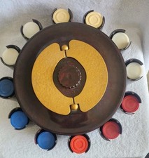 VTG TURNIT MFG. Bakelite Catalin Poker Chip Caddy Holder With Chips and cards picture