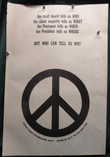 VERY RARE ORIGINAL late 1960s Anti-Draft Anti-Vietnam War Poster  19