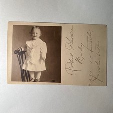 VTG 1908 Antique RPPC Real Photo Postcard Toddler Sailor Suit Aristo Stamp USA picture