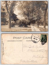 La Grange Illinois Spring Ave from Elm Historic C R Childs RPPC Postcard BB90 picture