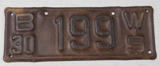 1930 Wisconsin sidecar motorcycle license plate picture