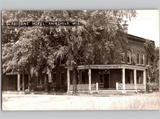 c1930 Gladstone Hotel Exterior Fairchild Wisconsin WI RPPC Real Photo Postcard picture