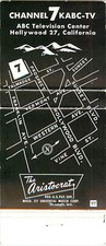 KABC Channel 7 Los Angeles Matchbook The Aristocrat Hollywood 27 Talmadge St. picture