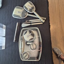 Vintage 11pc Art Deco Hollywood Vanity Set - Brush, Mirrors, Manicure etc picture