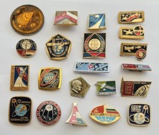 Set of 19 pcs. Pins Badges Soviet Space Program Rockets Austrounats Apollo–Soyuz picture