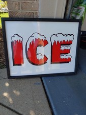 c.1960s Original Vintage Ice Sign Metal Framed Snow Frost Soda Coca Cola Pepsi picture