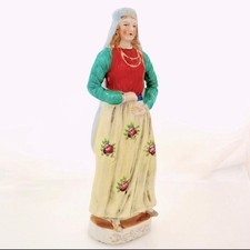 Antique 1920s Japanese Porcelain Woman Figurine Traditional Dress 10
