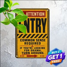 Funny Man Cave Shed Sign Stupid People Warning Humorous Metal Tin Sign picture