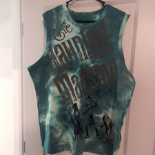 Disney The Haunted Mansion Blue/White Tie-Dye Sleeveless Tank Top Adult XL, picture