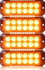4PCS Amber Strobe Lights for Trucks,12-Led Emergency Strobe Lights picture