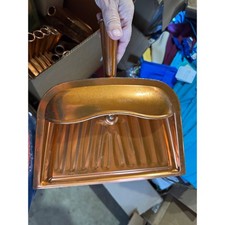 Vintage JV Reed Louisville KY Metal Dustpan Copper Tone Mid Century Industrial picture