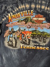 Vintage 90s Harley Davidson Shirt XL Tie Dye Knoxville TN Smoky Mountains USA picture