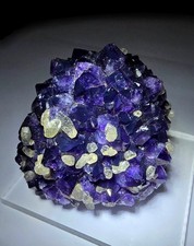***FANTASTIC-Sparkling Deep Purple Amethyst w/ Calcite crystals, mine Uruguay*** picture