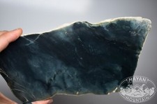 THICK SUPER DARK BLUE BANGLE SLAB IN GUATEMALAN JADEITE JADE CRAZY PATTERN B2 picture
