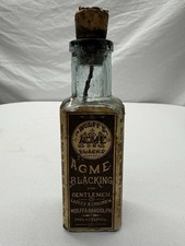 Antique 1890's Blacking Bottle, Original Label - Philadelphia, PA picture