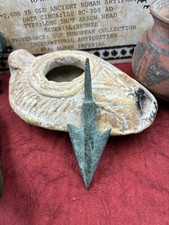 2,000 YR OLD ANCIENT ROMAN BARBED LONG SHOT BRONZE ARROWHEAD picture
