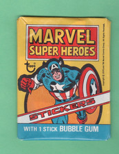 1976 Topps Marvel Super Heroes Stickers Wax Pack Captain America picture