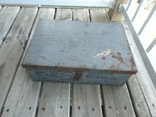 VIntage WW2 US Navy USN Steel RCA RBC-3 RBC-4 Radio Equipment Spares Box Chest  picture