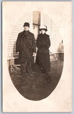 K29/ Owosso Michigan RPPC Postcard c1910 Well-Dressed Couple Home 30 picture