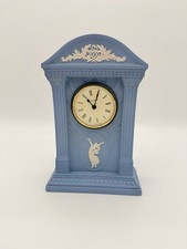 Vintage Wedgwood Blue Jasperware England Mantle Clock Millennium AD 2000 Works picture