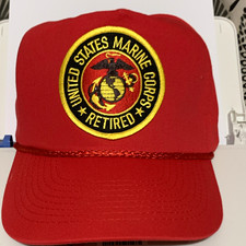 USMC Marine Corps Retired Red Hat/Cap Adjustable - Militaria picture