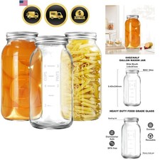 64 OZ Wide Mouth Mason Jars with Lids, Heavy Duty Glass Airtight Storage Cann... picture