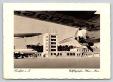 Vintage Frankfurt Rhein-Main Airport RPPC Postcard - Propeller Aircraft Control picture