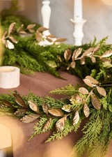Anthropologie Laurel Leaves Golden Iron Garland Terrain 6-ft/72” NEW picture