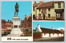 Vintage Ayr Scotland Robert Burns Statue Tam O' Shanter Cottage Postcard 1979 picture