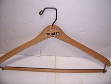 VTG WOODEN CLOTHES HANGER WEINER'S QUALITY MEN'S CLOTHING READING PA ADVERTISING picture