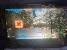 Vintage Lucky Lager Lighted Motion Beer Sign USA Map. picture
