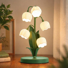 Vintage Lily of the Valley Flower Table Lamp Green picture