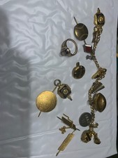 Vintage 1957 John Marshall High School Oklahoma City 10K Gold Ring & Charm Brace picture