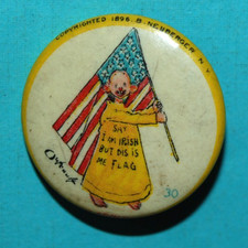 High Admiral Cigarettes Yellow Kid #30 Outcault Pinback Button Irish/w US Flag picture