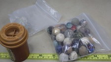 Vintage / Antique Marbles of Varying Sizes Ages Colors Materials Bennington? picture