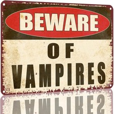 Vintage Beware Of Vampires Tin Metal Signs Home Décor 8x12 Inch Retro Aluminum f picture