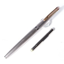 Waterman CF Sterling Silver Fountain Pen 18K F Converter Silver GT Good Used picture
